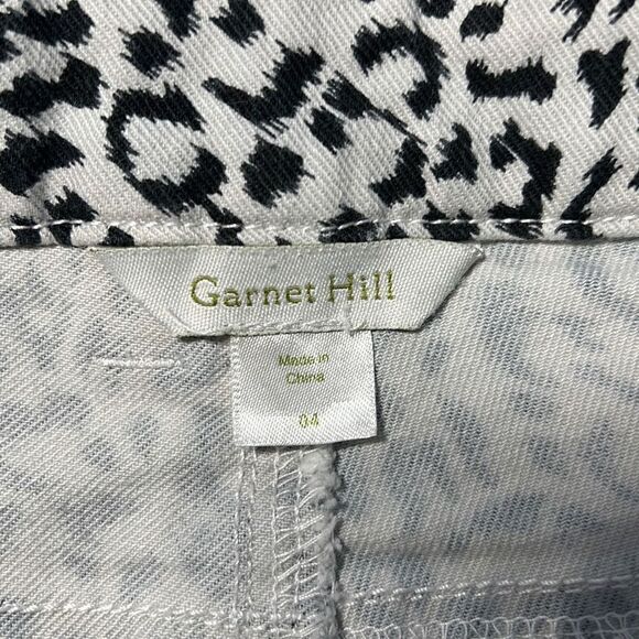 Garnet Hill Animal Print Denim Jeans Raw Edge sz4 - Picture 2 of 6